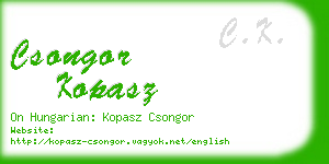 csongor kopasz business card